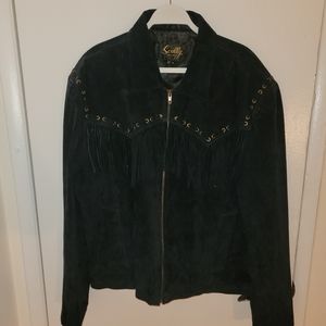 Scully Genuine Suede Fringe Jacket in Black size XL